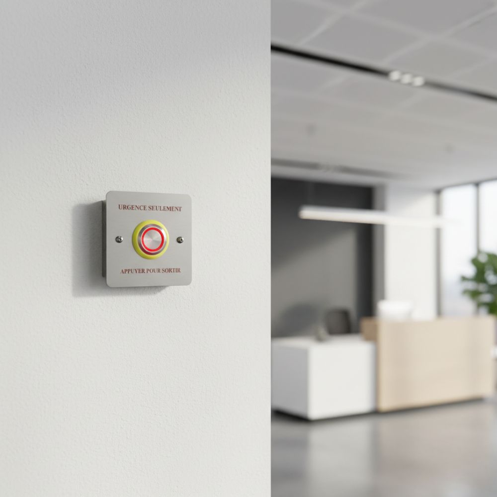 illustration bouton déverrouillage urgence ares systems